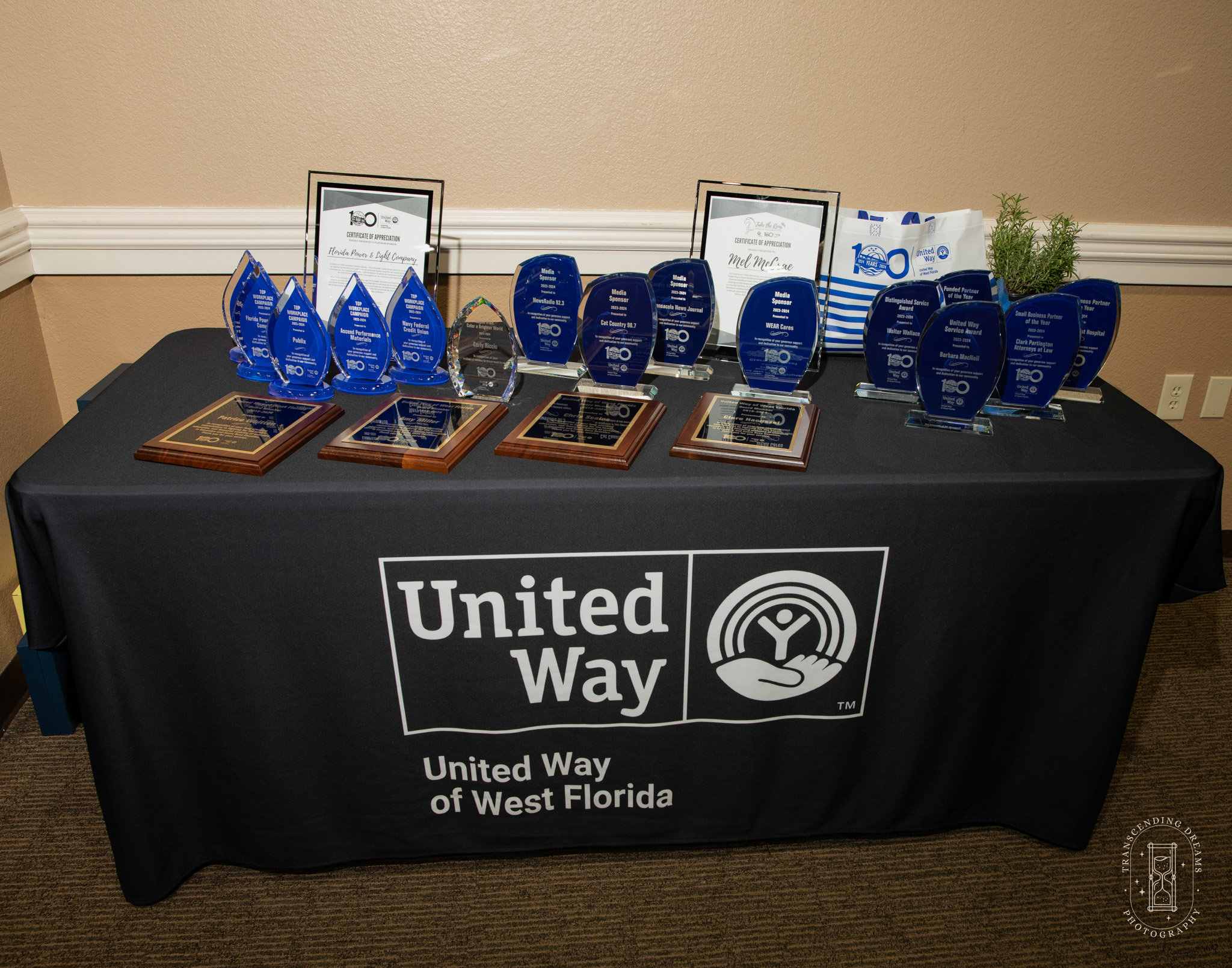 United Way of West Florida Awards table