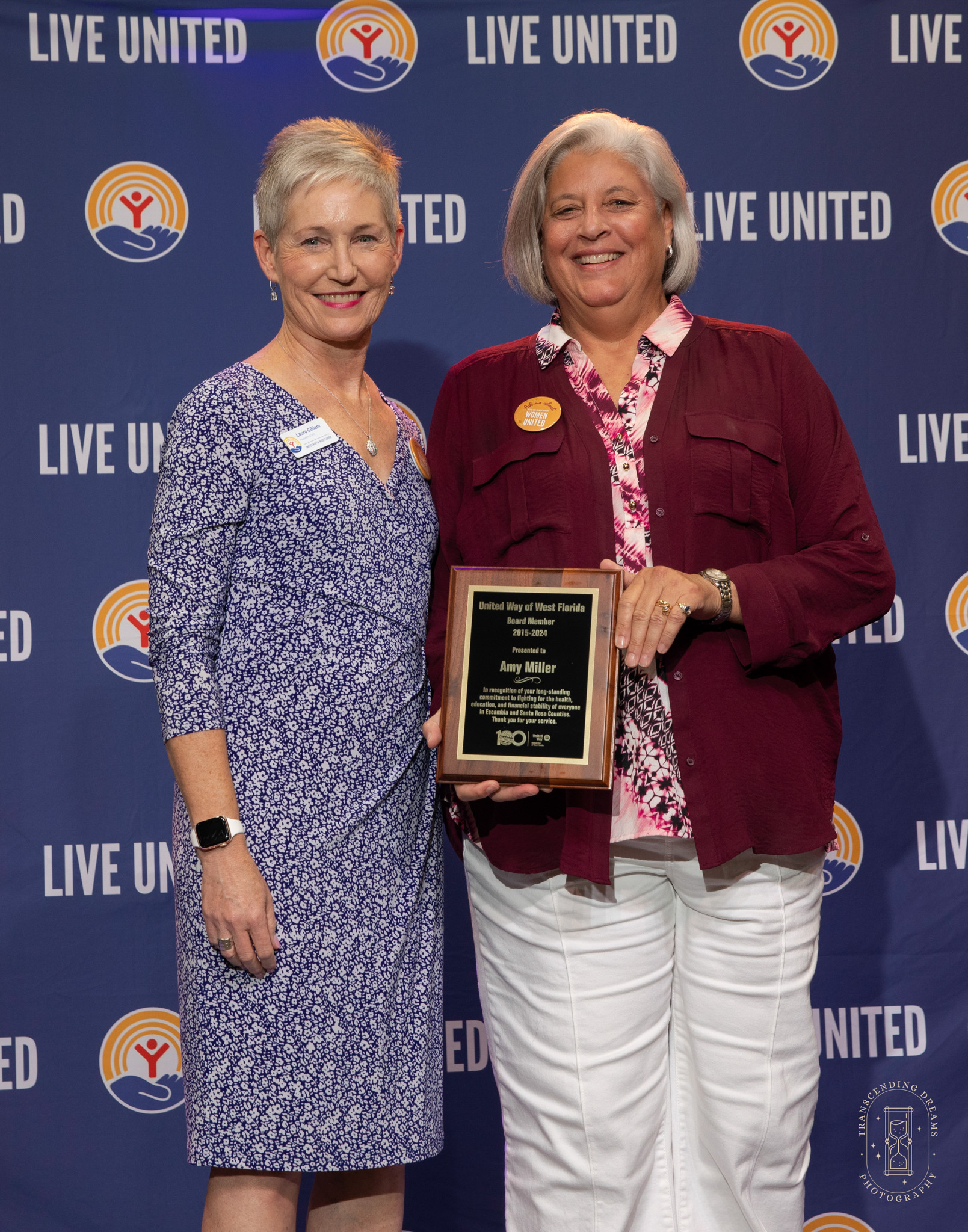 Amy Miller, out going board member, and Laura Gilliam